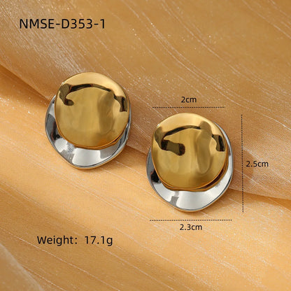 1 Pair Simple Style Solid Color 304 Stainless Steel Ear Studs