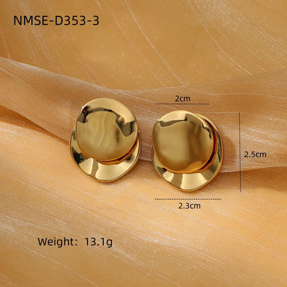 1 Pair Simple Style Solid Color 304 Stainless Steel Ear Studs