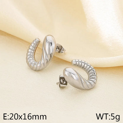 1 Pair Simple Style Solid Color 304 Stainless Steel Ear Studs