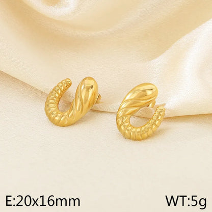 1 Pair Simple Style Solid Color 304 Stainless Steel Ear Studs