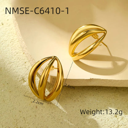 1 Pair Simple Style Solid Color 304 Stainless Steel Ear Studs