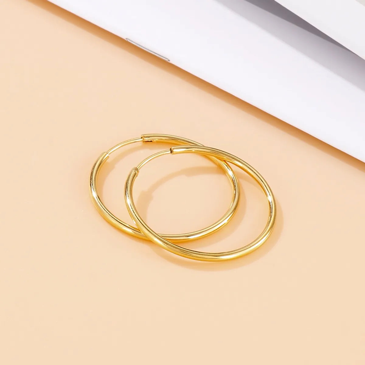 1 Pair Simple Style Solid Color 304 Stainless Steel 18K Gold Plated Earrings