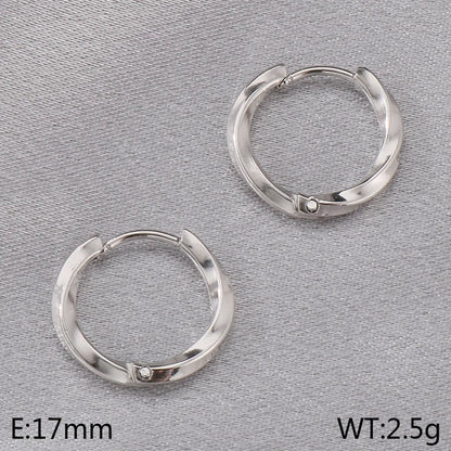 1 Pair Simple Style Solid Color 304 Stainless Steel Earrings