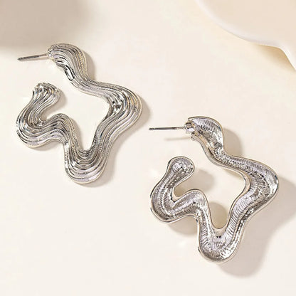 1 Pair Simple Style Solid Color Alloy Earrings