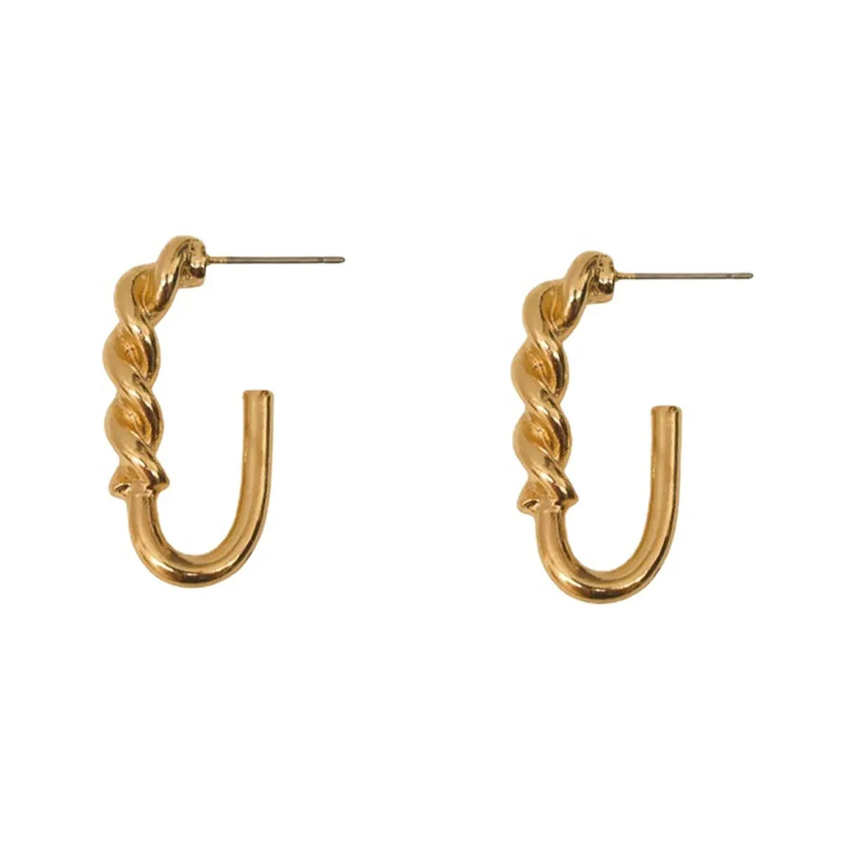 1 Pair Simple Style Solid Color Alloy Plating Gold Plated Women'S Earrings