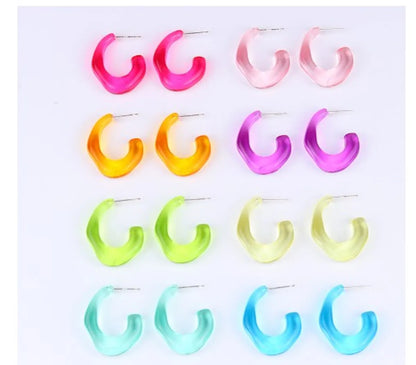 1 Pair Simple Style Solid Color Arylic Earrings