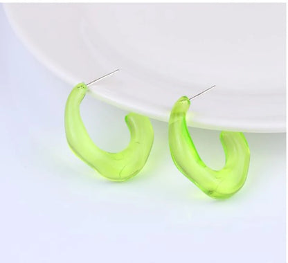 1 Pair Simple Style Solid Color Arylic Earrings