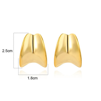 1 Pair Simple Style Solid Color Asymmetrical Plating Copper Gold Plated Ear Studs