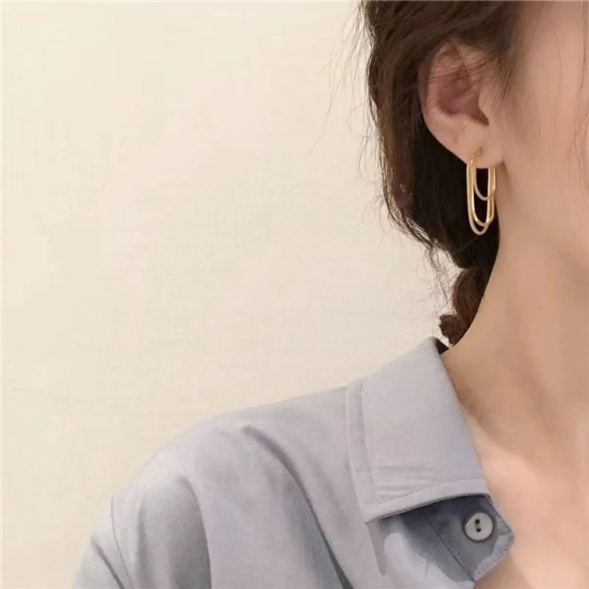 1 Pair Simple Style Solid Color Copper Chain Earrings