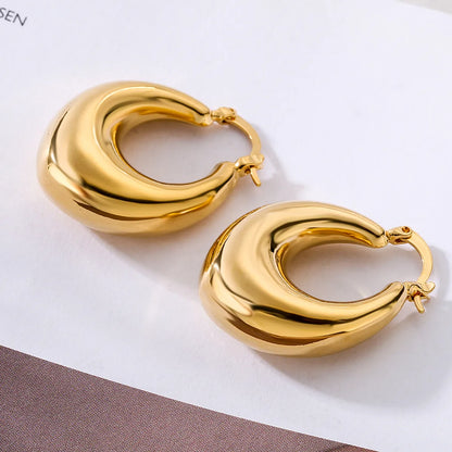 1 Pair Simple Style Solid Color Copper Plating 18k Gold Plated Earrings