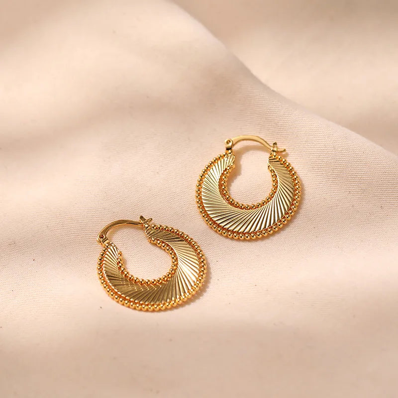 1 Pair Simple Style Solid Color Copper Plating 18k Gold Plated Earrings