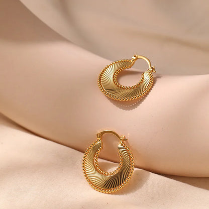 1 Pair Simple Style Solid Color Copper Plating 18k Gold Plated Earrings