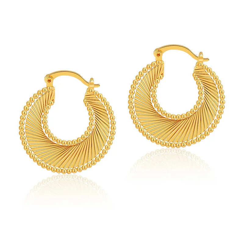 1 Pair Simple Style Solid Color Copper Plating 18k Gold Plated Earrings