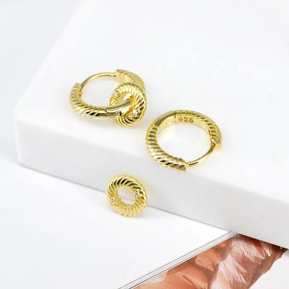 1 Pair Simple Style Solid Color Copper Plating Gold Plated Earrings