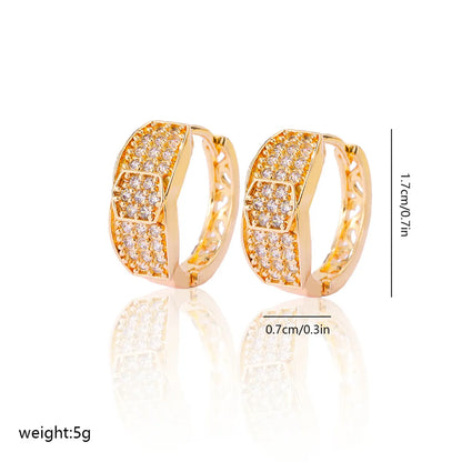 1 Pair Simple Style Solid Color Copper Zircon Earrings