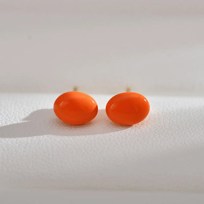 1 Pair Simple Style Solid Color Enamel Freshwater Pearl Ear Studs