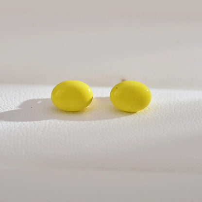 1 Pair Simple Style Solid Color Enamel Freshwater Pearl Ear Studs