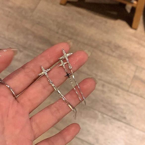 1 Pair Simple Style Solid Color Inlay Alloy Rhinestones Drop Earrings