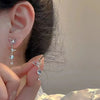 1 Pair Simple Style Solid Color Inlay Alloy Rhinestones Drop Earrings