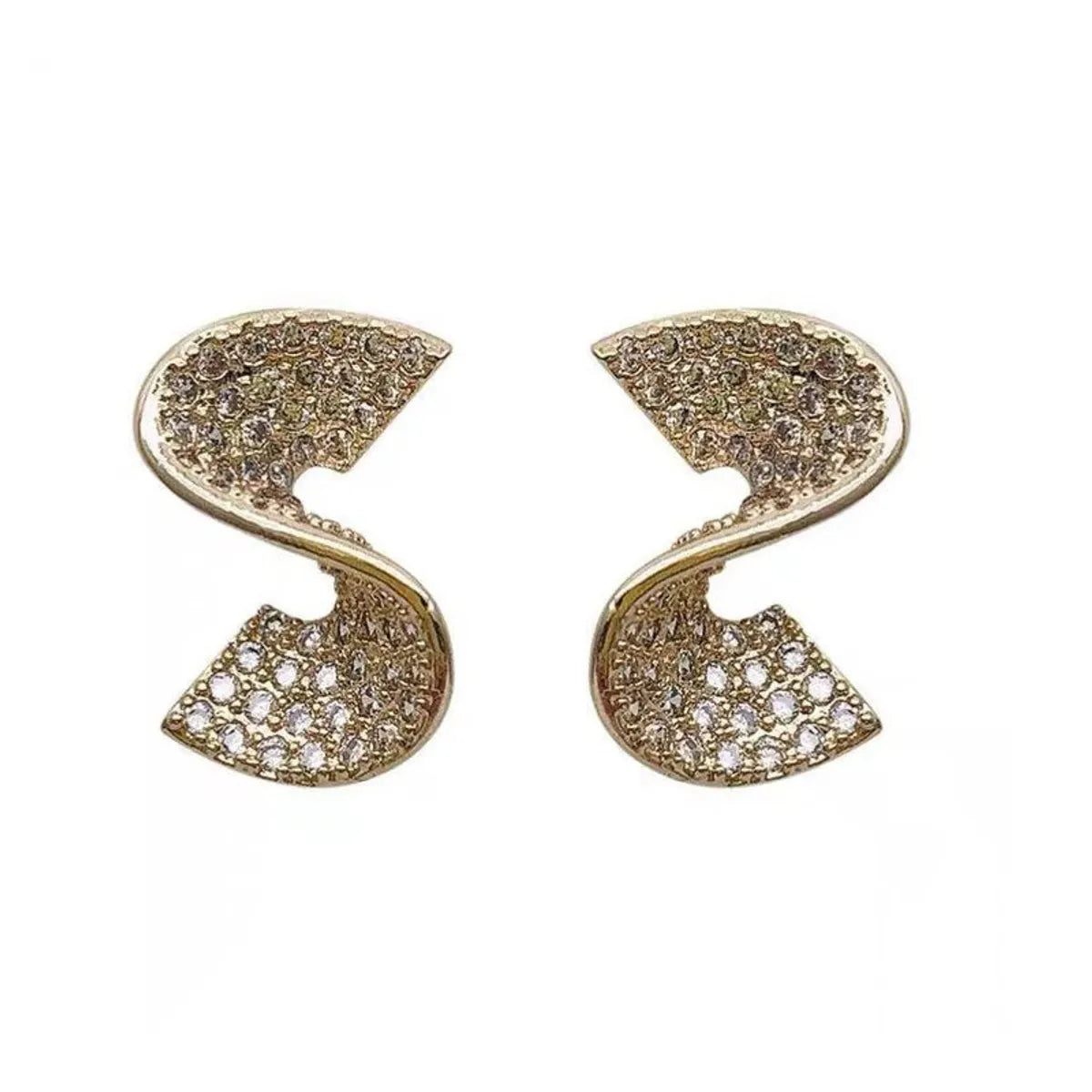 1 Pair Simple Style Solid Color Inlay Alloy Zircon Ear Studs