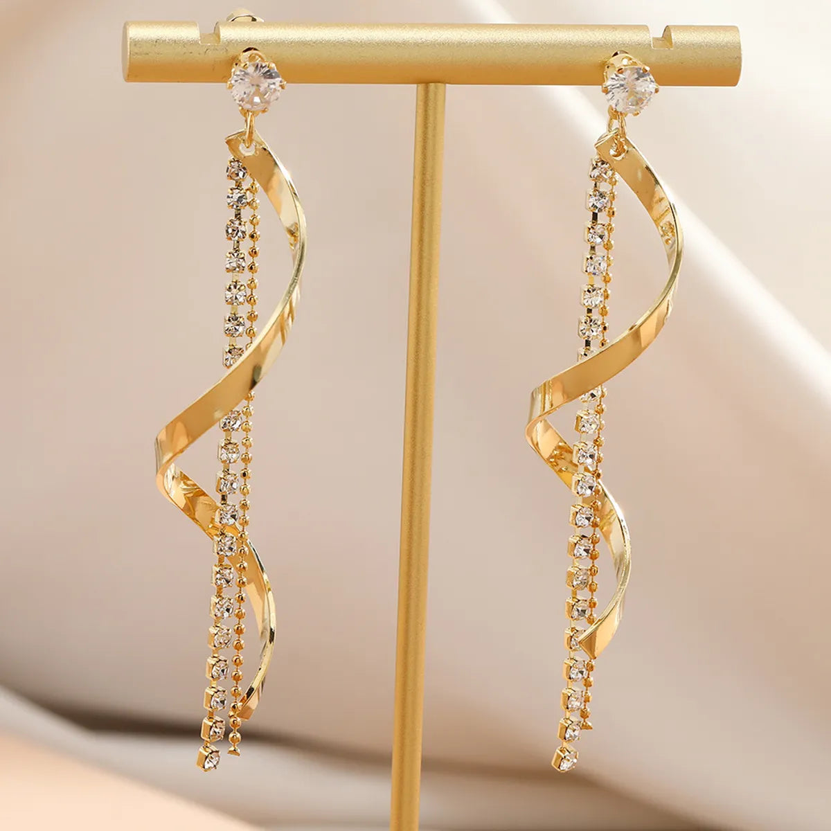 1 Pair Simple Style Solid Color Inlay Copper Zircon Drop Earrings