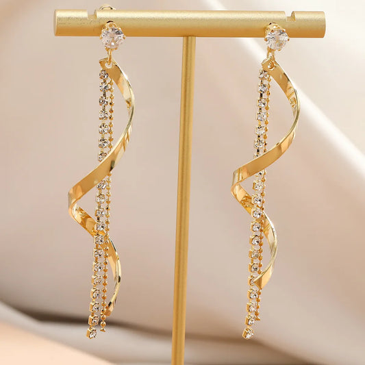 1 Pair Simple Style Solid Color Inlay Copper Zircon Drop Earrings