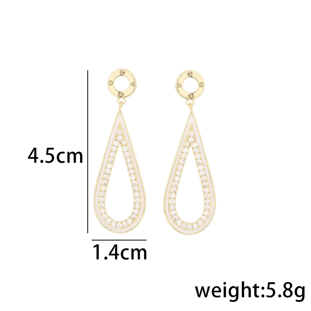 1 Pair Simple Style Solid Color Inlay Copper Zircon Drop Earrings