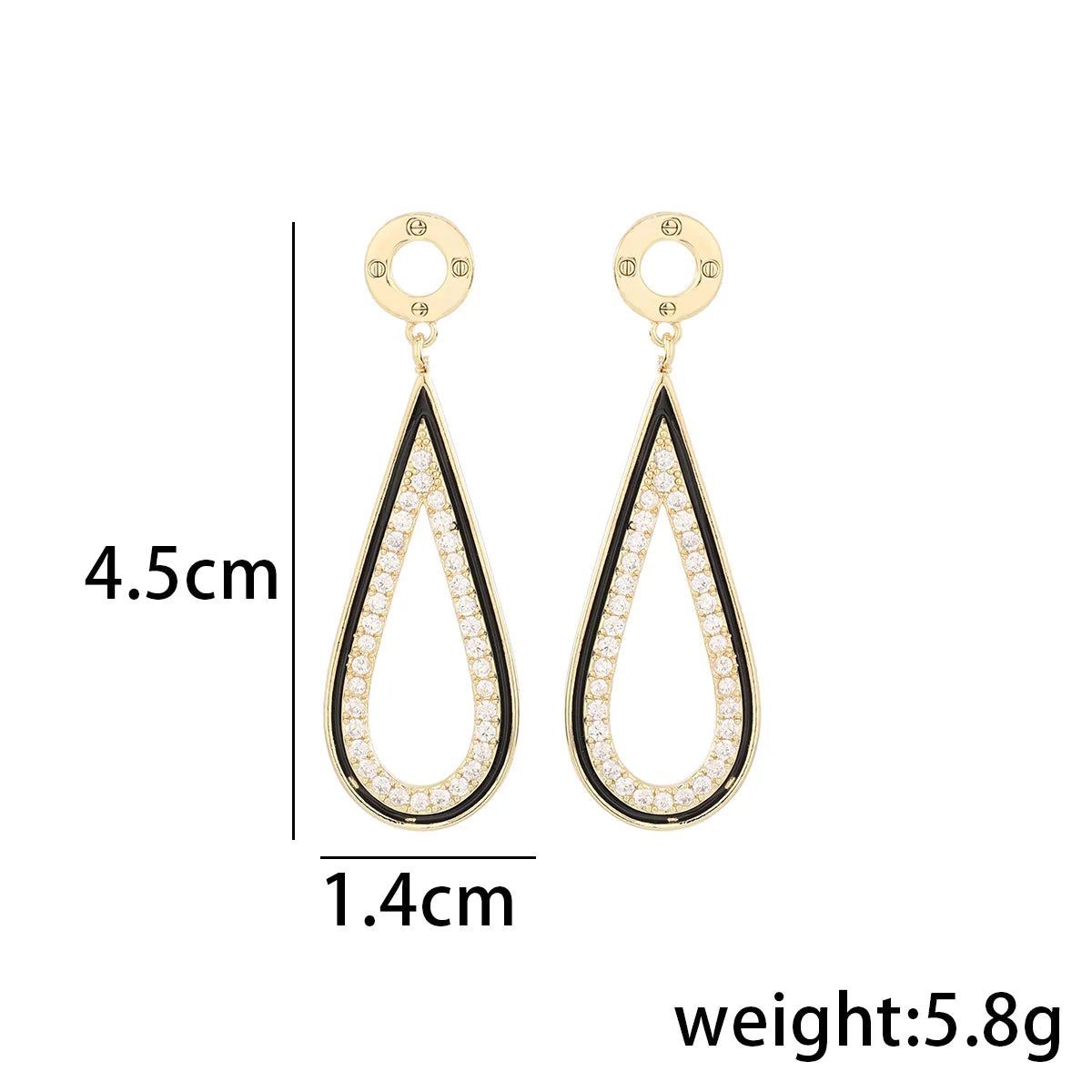 1 Pair Simple Style Solid Color Inlay Copper Zircon Drop Earrings