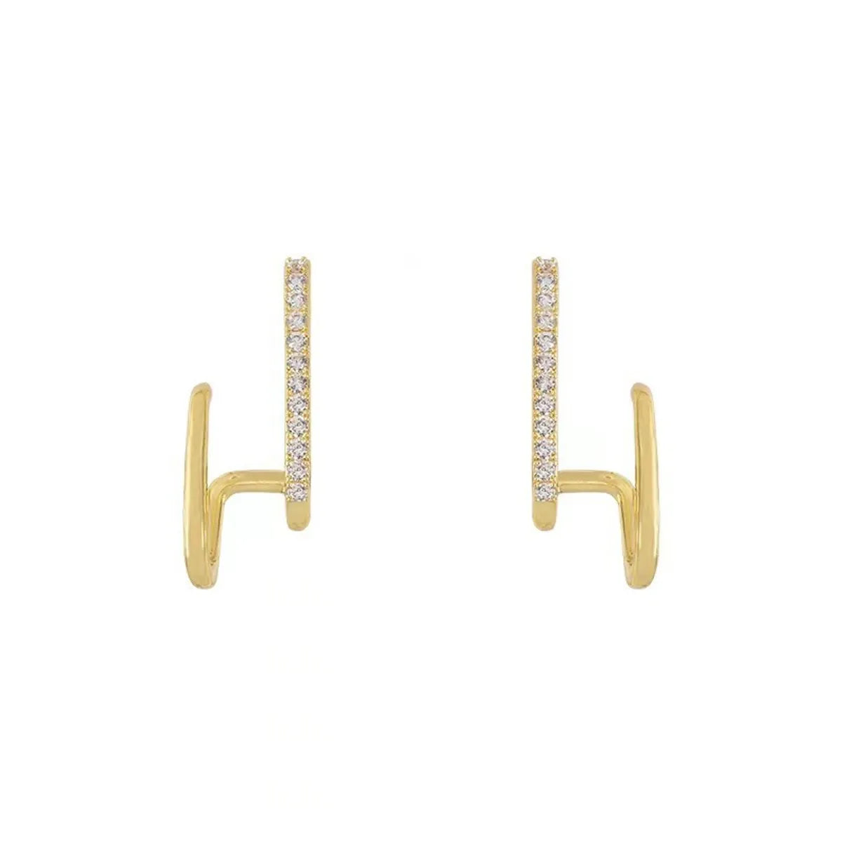 1 Pair Simple Style Solid Color Inlay Copper Zircon Ear Studs