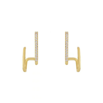 1 Pair Simple Style Solid Color Inlay Copper Zircon Ear Studs