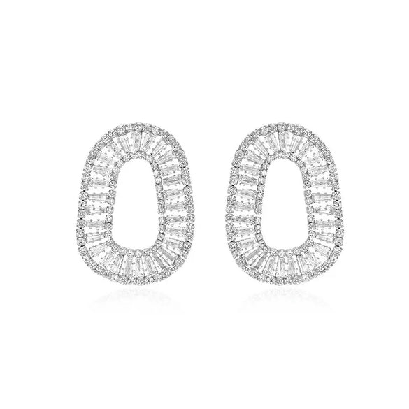 1 Pair Simple Style Solid Color Inlay Copper Zircon Ear Studs