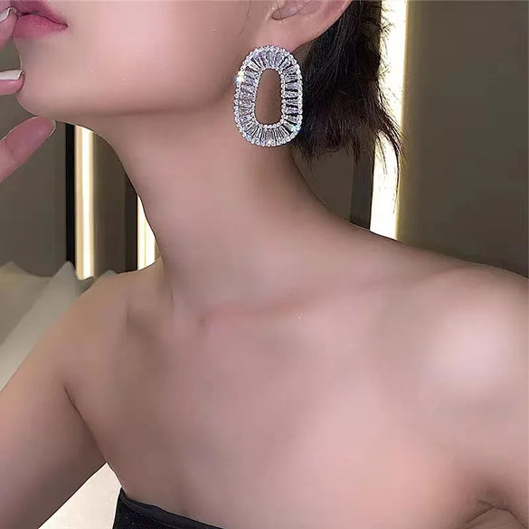 1 Pair Simple Style Solid Color Inlay Copper Zircon Ear Studs