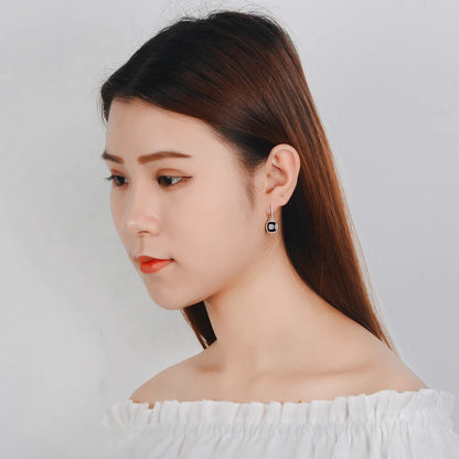 1 Pair Simple Style Solid Color Inlay Copper Zircon Ear Studs