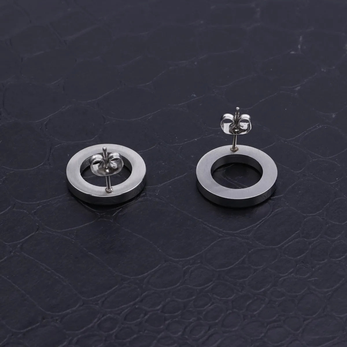 1 Pair Simple Style Solid Color Inlay Stainless Steel Zircon Ear Studs