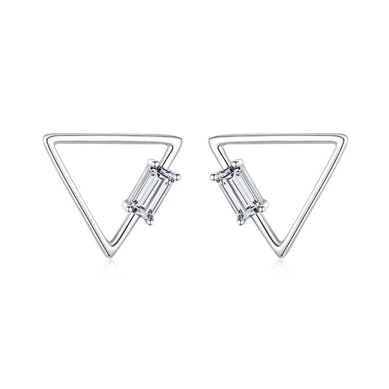 1 Pair Simple Style Solid Color Inlay Sterling Silver Gem Ear Studs