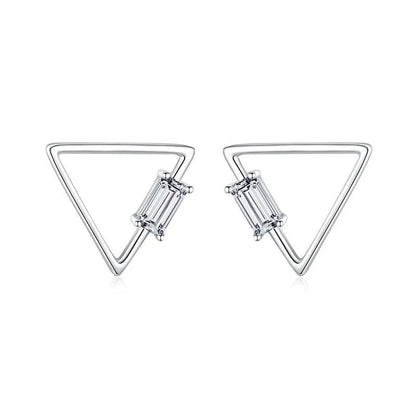 1 Pair Simple Style Solid Color Inlay Sterling Silver Gem Ear Studs