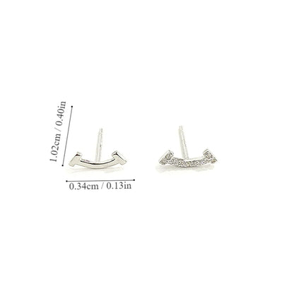 1 Pair Simple Style Solid Color Inlay Sterling Silver Zircon 18K Gold Plated Ear Studs