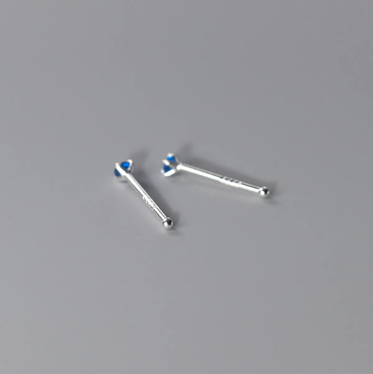 1 Pair Simple Style Solid Color Inlay Sterling Silver Zircon Ear Studs