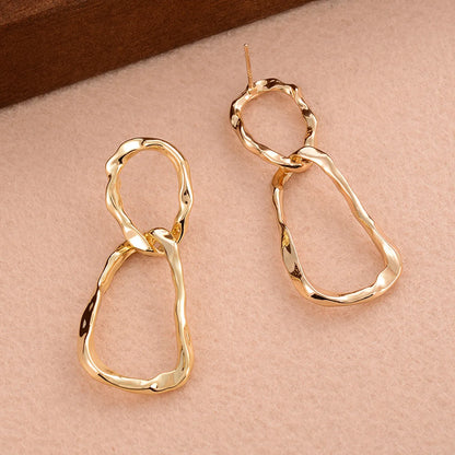 1 Pair Simple Style Solid Color Irregular Plating Alloy 14k Gold Plated Drop Earrings