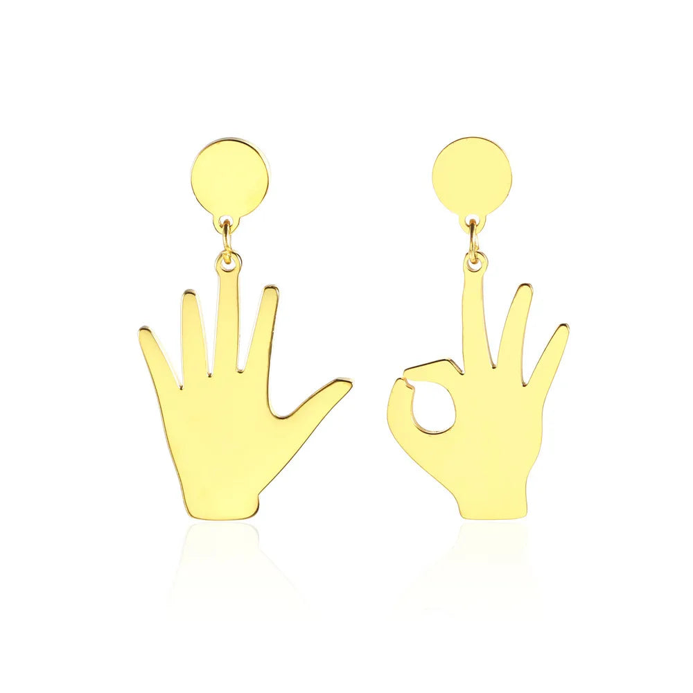 1 Pair Simple Style Solid Color Irregular Plating 304 Stainless Steel 18K Gold Plated Drop Earrings