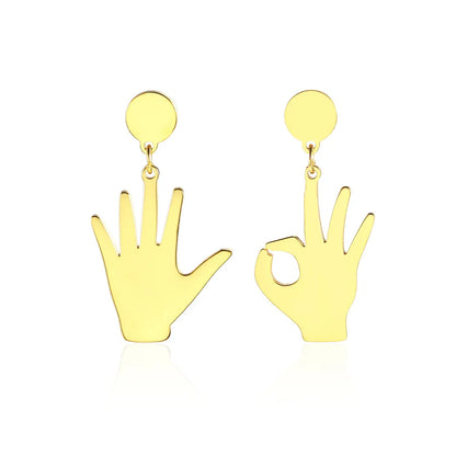 1 Pair Simple Style Solid Color Irregular Plating 304 Stainless Steel 18K Gold Plated Drop Earrings