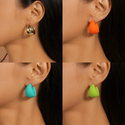 1 Pair Simple Style Solid Color Plastic Ear Studs