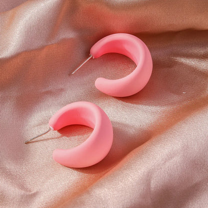 1 Pair Simple Style Solid Color Plastic Ear Studs