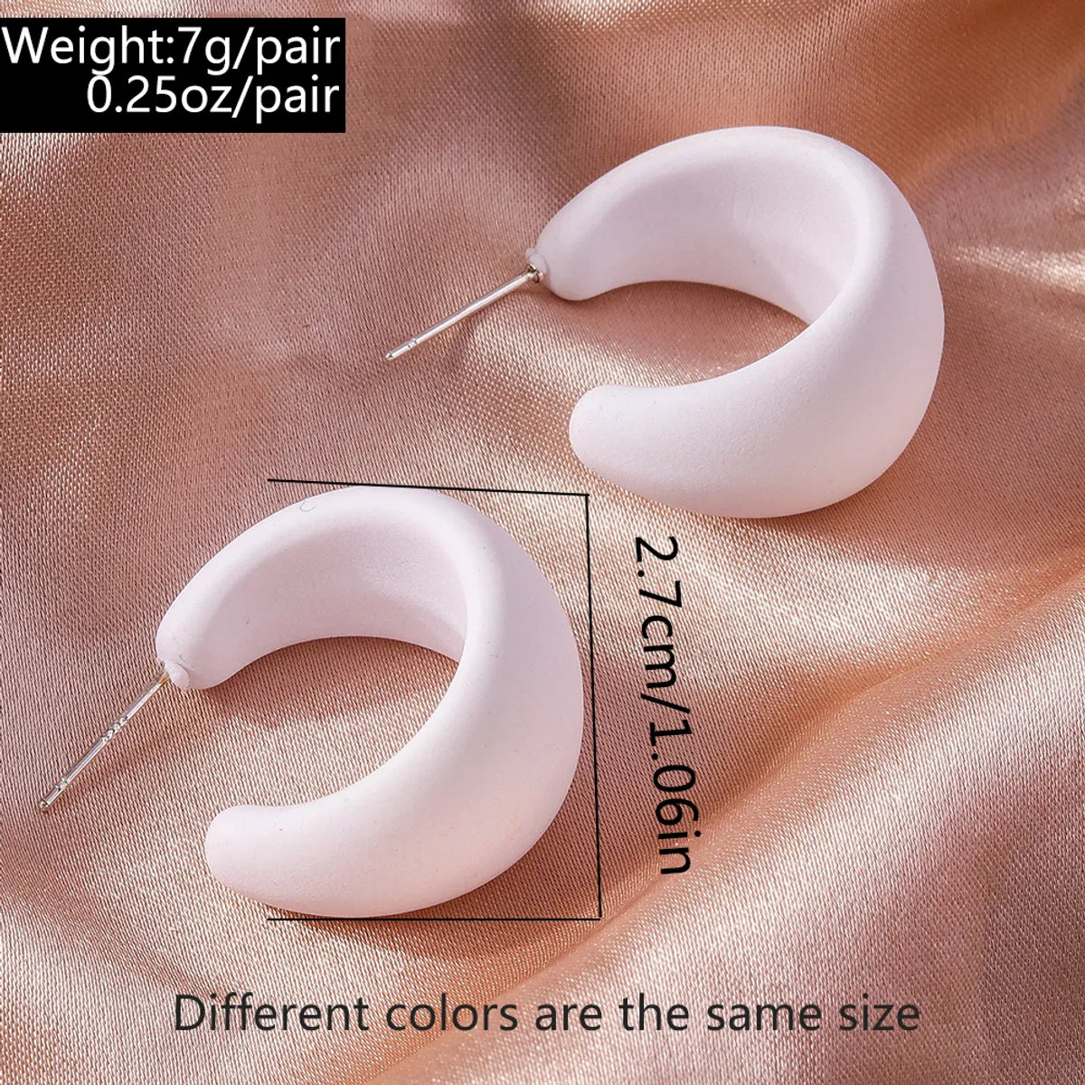 1 Pair Simple Style Solid Color Plastic Ear Studs