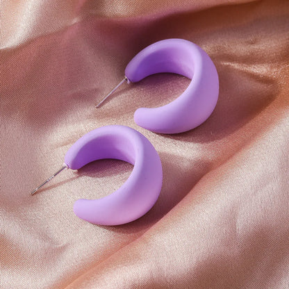 1 Pair Simple Style Solid Color Plastic Ear Studs