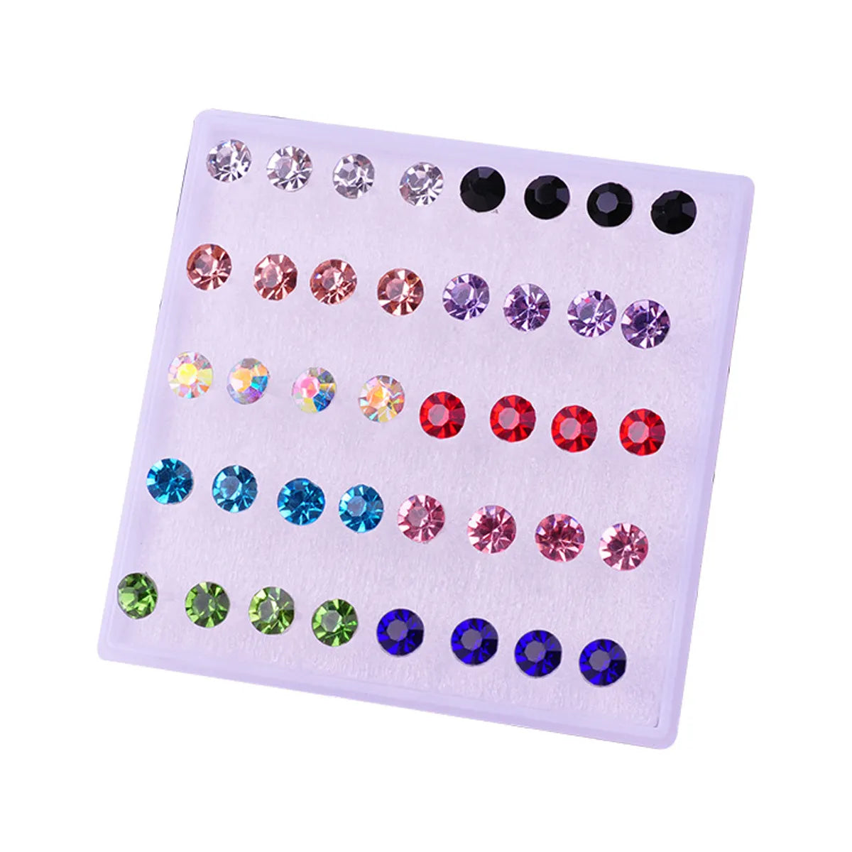 1 Pair Simple Style Solid Color Plastic Rhinestone Ear Studs