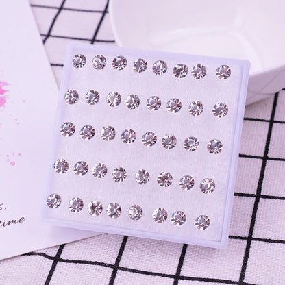 1 Pair Simple Style Solid Color Plastic Rhinestone Ear Studs