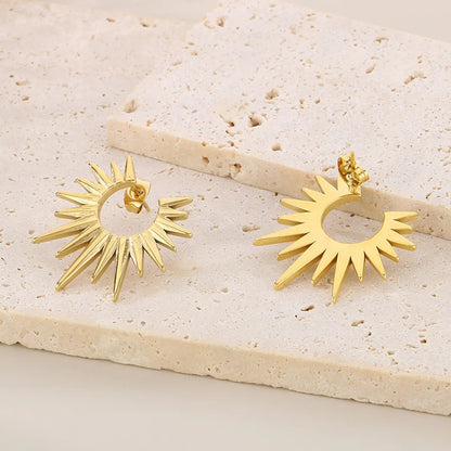 1 Pair Simple Style Solid Color Plating 304 Stainless Steel 18K Gold Plated Ear Studs