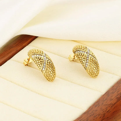 1 Pair Simple Style Solid Color Plating 304 Stainless Steel 18K Gold Plated Ear Studs