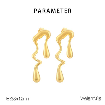 1 Pair Simple Style Solid Color Plating 304 Stainless Steel 18K Gold Plated Ear Studs